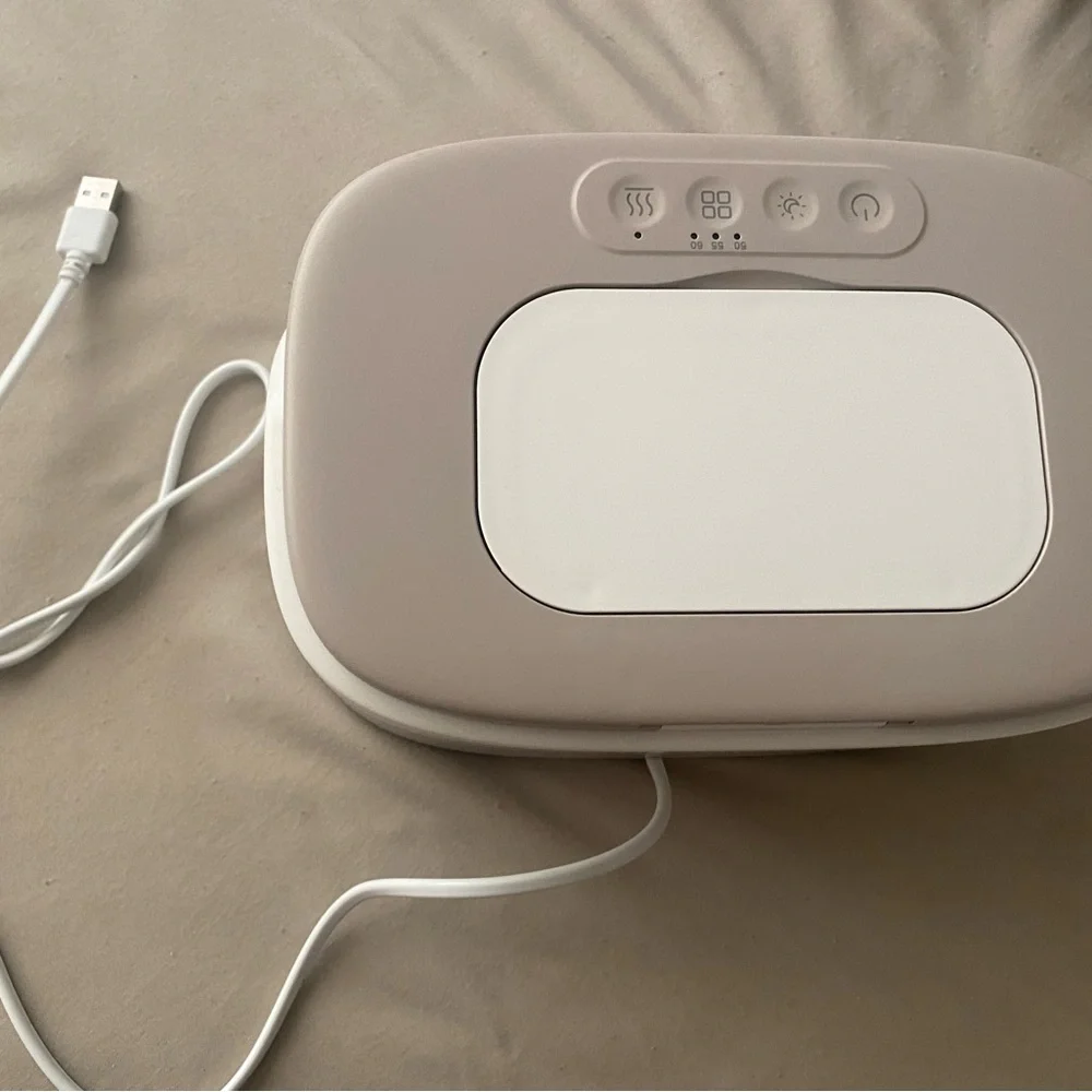 Beige and White baby wipe warmer